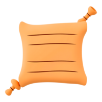 3D Cartoon Style Orange Scroll With Rolled Ends png