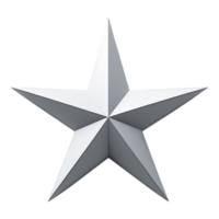 3D Rendered White Star on Transparent Background png