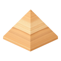 Isometric Wooden Pyramid on Transparent Background png
