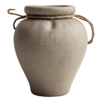 A Beige Fabric Jar Tied with Rope png