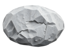 Detailed depiction of a fractured white stone, isolated on a transparent background. png