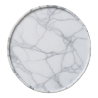 White Marble Circular Tray Isolated on Transparent Background png