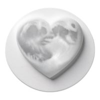3D Heart-Shaped Moon on a White Surface png