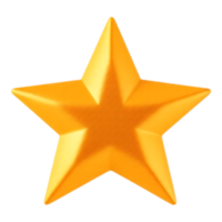 Golden 3D star with a transparent background png