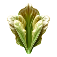3D rendered leaves in gradient color with transparent background. png