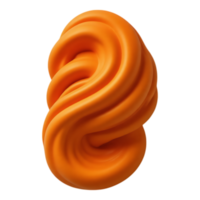 Orange 3D Abstract Swirl with Smooth and Glossy Texture png