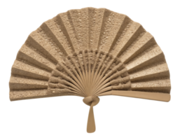 Close-up of an open beige folding fan png