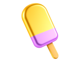 3D Golden and Purple Popsicle on Transparent Background png
