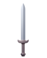 Sword minimalist 3D rendering in a soft and smooth renderer png