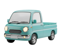Pickup truck minimalist 3D rendering in a soft and smooth renderer png