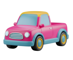 Pickup truck minimalist 3D rendering and smooth renderer png