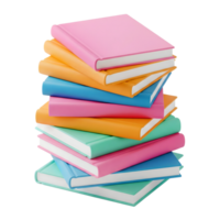 Stack of books minimalist 3D rendering a soft and smooth renderer png