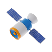 Communications satellite minimalist 3D rendering soft and smooth renderer png