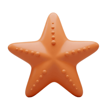 estrella de mar minimalista 3d representación un suave y suave renderizador png