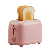 Toaster minimalist 3D rendering in a soft and smooth renderer png