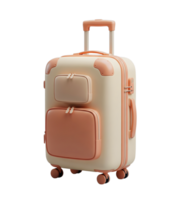 Travel suitcase minimalist 3D rendering in a soft and smooth renderer png