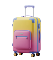 Travel suitcase minimalist 3D rendering smooth renderer png