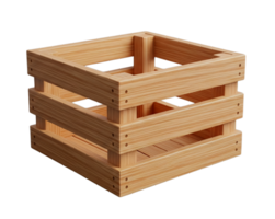 wooden crate minimalist 3D rendering in a soft and smooth renderer png