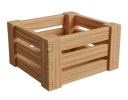 simple wooden crate minimalist 3D rendering in a soft and smooth renderer png