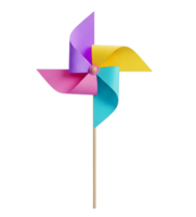 Paper pinwheel minimalist 3D rendering in a soft and smooth renderer png