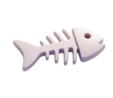 Fishbone minimalist 3D rendering in a soft and smooth renderer png