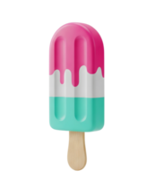Ice cream stick minimalist 3D rendering in a soft and smooth renderer png