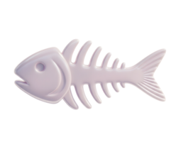 Fishbone minimalist 3D rendering in soft and smooth renderer png