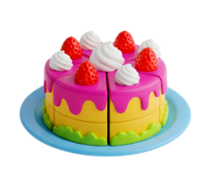 Colorful layer cake minimalist 3D rendering in a soft renderer png