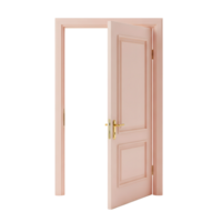 Open door minimalist 3D rendering soft and smooth renderer png