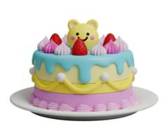 Colorful layer cake minimalist 3D rendering and smooth renderer png