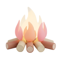 Campfire minimalist 3D rendering in a soft renderer png
