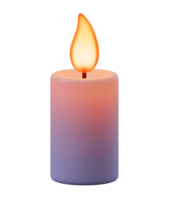 Candle with flickering flame minimalist 3D rendering in smooth renderer png