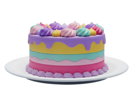 Colorful layer cake minimalist 3D rendering soft renderer png