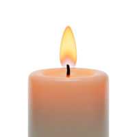 Candle with flickering flame minimalist 3D rendering iand smooth renderer png