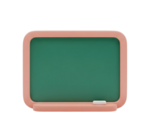 Blank green chalkboard minimalist 3D rendering in a soft and smooth renderer png