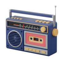 Radio cassette player minimalist 3D rendering in a soft and smooth renderer png