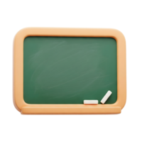 Blank green chalkboard minimalist 3D rendering soft and smooth renderer png