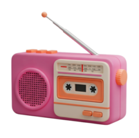 Radio cassette player minimalist 3D rendering in soft and smooth renderer png