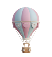 Hot air balloon minimalist 3D rendering in soft and smooth renderer png