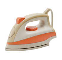Clothes iron minimalist 3D rendering in a soft smooth renderer png