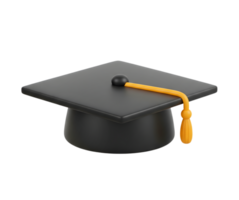 Graduation cap minimalist 3D rendering and smooth renderer png