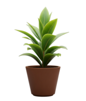 Potted Green Houseplant Minimalist 3D Rendering in a Soft And Smooth Renderer png