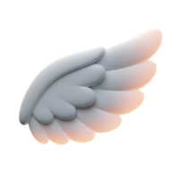 White Angel Wing Minimalist 3D Rendering in Soft And Smooth Renderer png