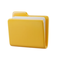 File Folder Icon Minimalist 3D Rendering in Soft Renderer png