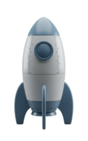 Rocket Ship Minimalist 3D Rendering in a Soft And Smooth Renderer png