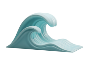Stylized Ocean Wave Minimalist 3D Rendering in a Soft And Smooth Renderer png