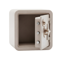 Open Metal Safe Deposit Box Minimalist 3D Rendering Soft And Smooth Renderer png
