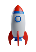 Rocket Ship Minimalist 3D Rendering in a Soft Smooth Renderer png