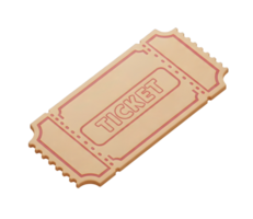 Admission Ticket Minimalist 3D Rendering in Soft And Smooth Renderer png