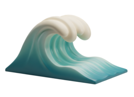 Stylized Ocean Wave Minimalist 3D Rendering Soft And Smooth Renderer png